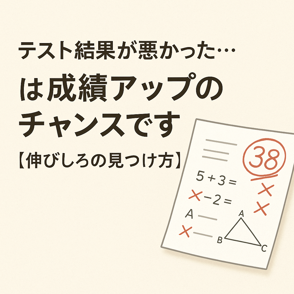 テスト結果が悪かった…」は成績アップのチャンスです【伸びしろの 