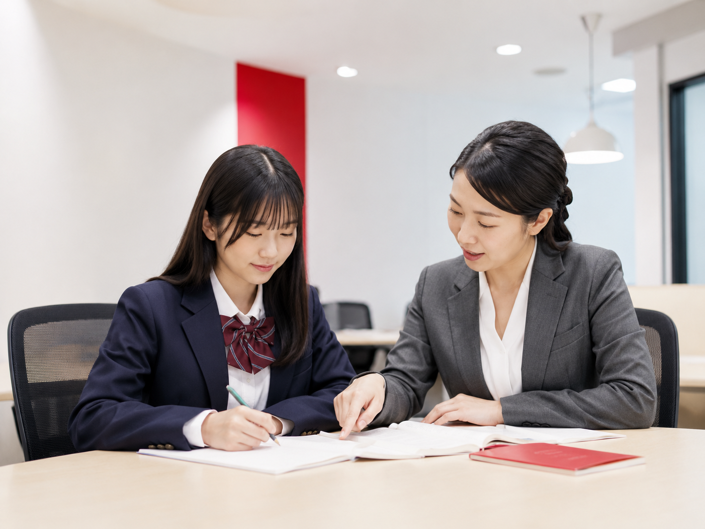 高校生が個別指導を受けている様子
